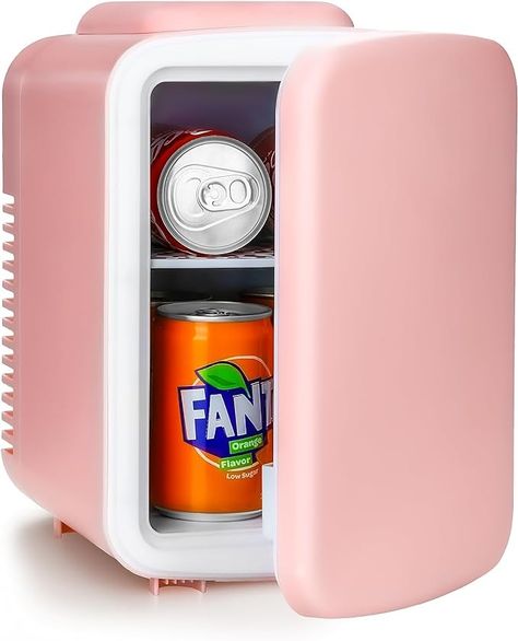 Amazon.com: Simple Deluxe Mini Fridge, 4L/6 Can Portable Cooler & Warmer Freon-Free Small Refrigerator Provide Compact Storage for Skincare, Beverage, Food, Cosmetics, Pink New : Home & Kitchen Mini Fridge In Bedroom, Bedroom Offices, Cool Mini Fridge, Beverage Refrigerator, Small Fridges, Small Refrigerator, Portable Cooler, Mini Fridges, Compact Refrigerator