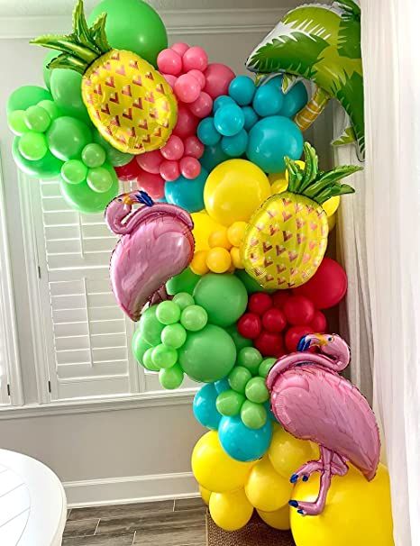 Aloha Balloon Decorations, Hawaiian Theme Balloon Garland, Tropical Theme Balloon Garland, Pineapple Balloon Arch, Pool Balloon Garland, Hawaii Balloon Garland, Tropical Party Balloon Garland, Aloha Balloon Garland, Hawaiian Party Balloons