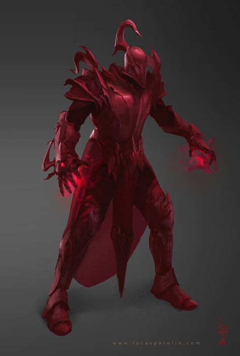 Red Knight by LucasParolin on DeviantArt Orianna League Of Legends, Design Exploration, Creature Fantasy, Red Knight, Dark Eldar, Knight Art, Dnd Art, Fantasy Monster, Free Game