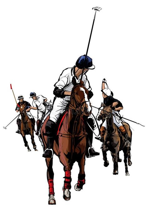 Polo Sport Player on horseback stock illustration Polo Game, Sports Drawings, Polo Horse, Art Deco Paintings, Free T Shirt Design, Canvas Diy, Big Horses, Art Deco Illustration, Horse Illustration