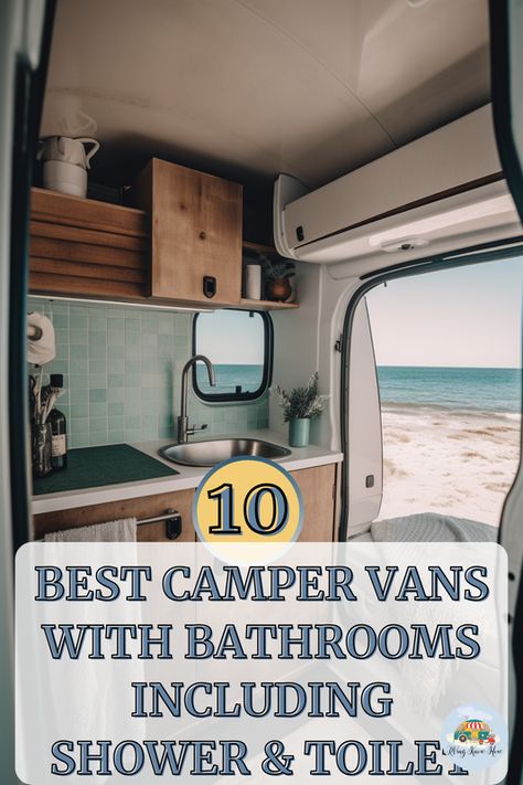 Dreaming of hitting the open road without sacrificing comfort? 🚐✨ Discover the 10 Best Camper Vans equipped with full bathrooms, including showers and toilets! Perfect for those who love adventure but crave the conveniences of home. Ready to elevate your RV experience? Click to find your dream camper van. How do you plan to explore in style? Share in the comments! #rvingknowhow #campervans #roadtrip #adventuretravel #vanlife Rv Living Decor, Rv Living Organization, Best Camper, Shower And Toilet, Dream Camper, Fleetwood Rv, Camper Bathroom, Luxury Campers, Luxe Bathroom