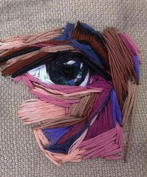 I like how the embroidery was made to mimic thick, oil paint strokes. فن النسيج, Pola Sulam, 캐릭��터 드로잉, A Level Art, Hand Embroidery Stitches, Hand Embroidery Patterns, Embroidery Inspiration, Diy Embroidery, 그림 그리기