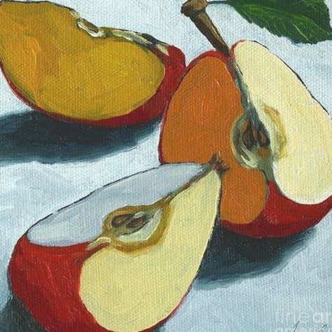 Sliced Apple Still Life Oil Painting Poster by Linda Apple Apple Still Life, High School Art Room, Sliced Apple, High School Art Projects, Apple Painting, Apple Art, Still Life Oil Painting, Fruit Painting, School Art Projects