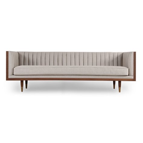 Brayden Studio® Adley 86.5" Square Arm Sofa Lakehouse Living Room, Green Sofa Living, Wooden Sofa Designs, Unique Sofas, Square Arm Sofa, Condo Decorating, Mid Century Modern Sofa, Premium Sofa, Mid Century Sofa