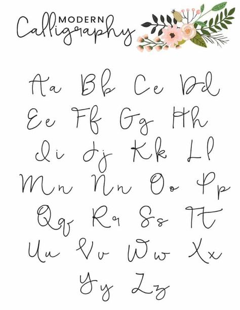 modern calligraphy alphabet pdf Modern Calligraphy Alphabet, Calligraphy Fonts Alphabet, Bullet Journal Font, Handlettering Quotes, Journal Fonts, Writing Fonts, Alfabet Letters, Handwritten Calligraphy, Modern Calligraphy Fonts