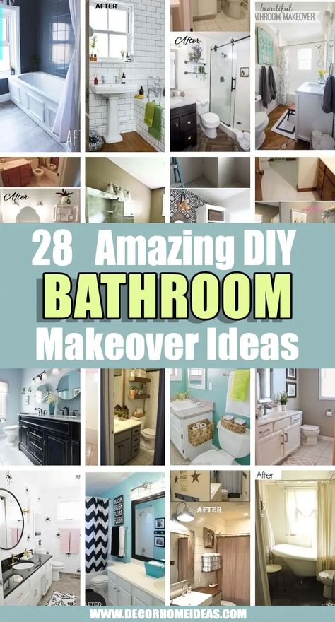 Best Bathroom Makeover Ideas. Are you considering a major change in your bathroom? We have selected the best bathroom makeover ideas to inspire you for your next bathroom remodel. #decorhomeideas Cheap Bathroom Makeover, Bathroom Makeover Ideas, Home Maintenance Tips, Bathroom Redecorating, Small Bathroom Diy, Cheap Bathroom Remodel, Diy Bathroom Makeover, Home Maintenance Checklist, Christmas Bathroom Decor