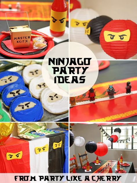 Ninjago Party Ideas, Ninja Party Ideas, Ninjago Party Decorations, Ninja Themed Birthday Party, Diy Ninja, Ninja Cake, Ninja Theme, Lego Ninjago Party, Lego Ninjago Birthday