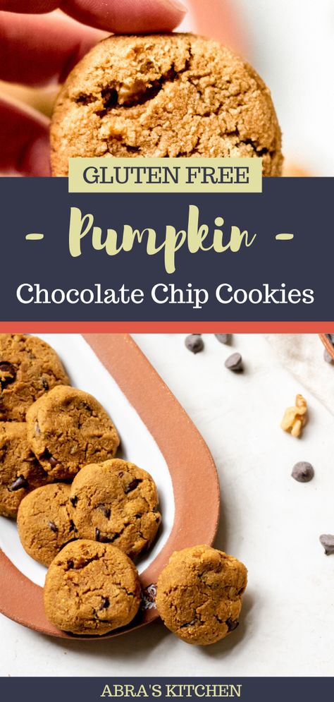 Arbonne Diet, Chocolate Chip Pumpkin Cookies, Gluten Free Pumpkin Cookies, Vegan Pumpkin Cookies, Cookies Sans Gluten, Gluten Free Pumpkin Recipes, Pumpkin Cookie Recipe, Pumpkin Recipes Healthy, Cookies Gluten Free