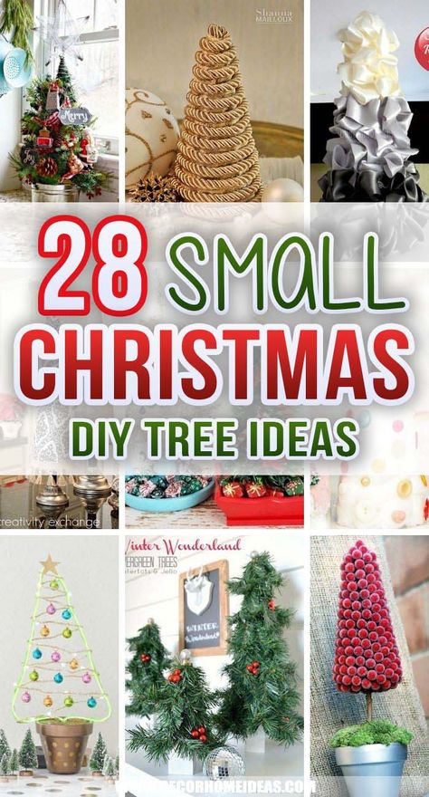 Best DIY Mini Christmas Tree Ideas. You have no space or time to put up a huge Christmas tree? Make mini versions! You can make your tables a grand display of adorable tabletop cheers with these easy DIY Tabletop Christmas tree ideas. #decorhomeideas Table Christmas Tree Diy, Small Christmas Display, Mini Tree Ideas Christmas, Small Christmas Tree Decorations Diy, Make A Mini Christmas Tree, Tabletop Xmas Tree Ideas, Christmas Decor With Trees, Craft Christmas Tree Ideas, Christmas Display Table