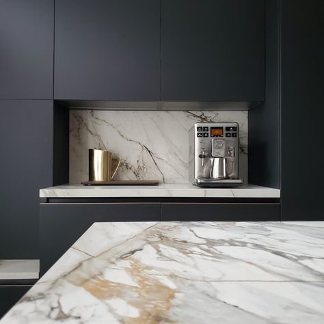 Neolith Calacatta Luxe, Kitchen Calacatta, Kitchen Top Stone, Calacatta Luxe, Neolith Calacatta, Luxe Kitchen, Medium Kitchen, Modern Mountain House, Granite Tiles