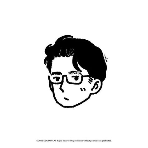 Glasses Men Drawing, Minimal Character Design, Minimal Cartoon, Minimalist Character, Anime Hairstyles, Tools Drawing, Minimal Drawings, Art Tools Drawing, Concept Art Drawing