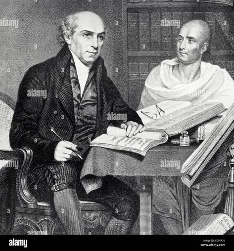 Download this stock image: William Carey, Baptist missionary studying with his Brahmin Pandit at Fort William College early 19th century - E0WA36 from Alamy's library of millions of high resolution stock photos, illustrations and vectors. William Carey, Fort William, Image Processing, Maisie Williams, Us Images, 19th Century, Google Images, Photo Image, Fort