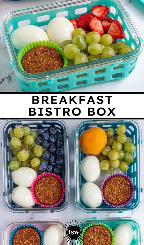 Breakfast Bistro Box - The Schmidty Wife On The Go Breakfast Ideas, Mom Lunch, Diy Lunchables, Bento Meals, Bistro Box, Adult Lunchables, Protein Box, Snackle Box, Healthy Breakfast Meal Prep