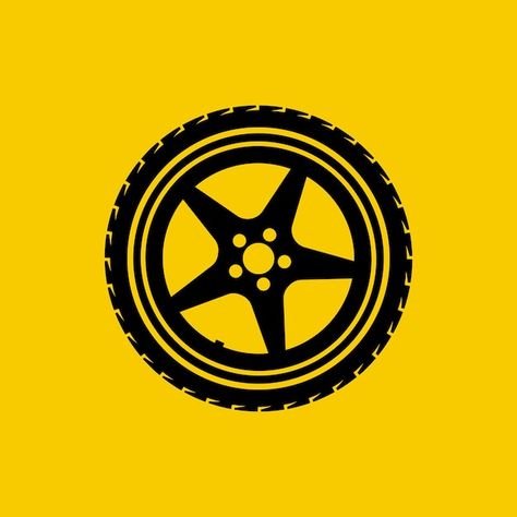 Tire Vector, Tire Icon, Lemon Car, Wheel Logo, Logo Yellow, Vehicle Maintenance, Illustration Flat, Road Sign, Brain Food