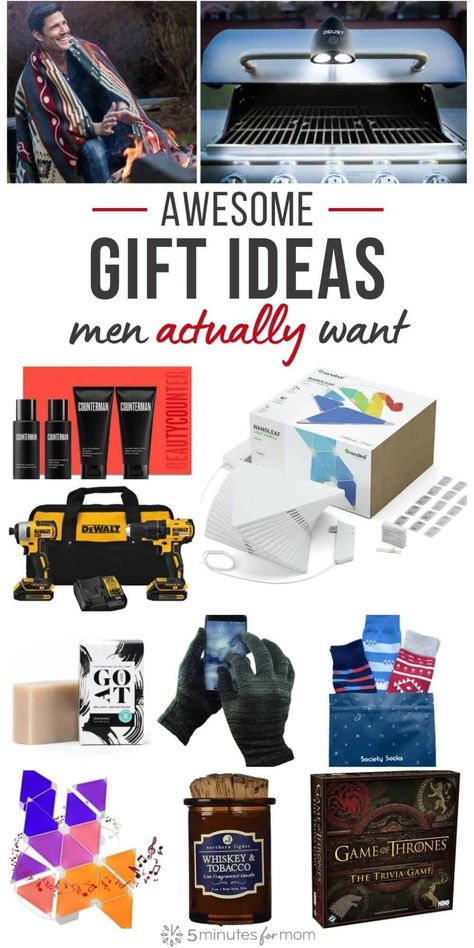 Gift Ideas for Men - Unique gifts for guys #giftideas #giftsformen #gifts #giftsforhim Popular Gifts For Men, Guy Gift Basket Ideas, Christmas Presents For Guys, Men’s Gift Ideas, Gifts For Guys Christmas, Christmas Gifts For Guys, Cool Gifts For Guys, Cool Christmas Gifts, Top Gifts For Men