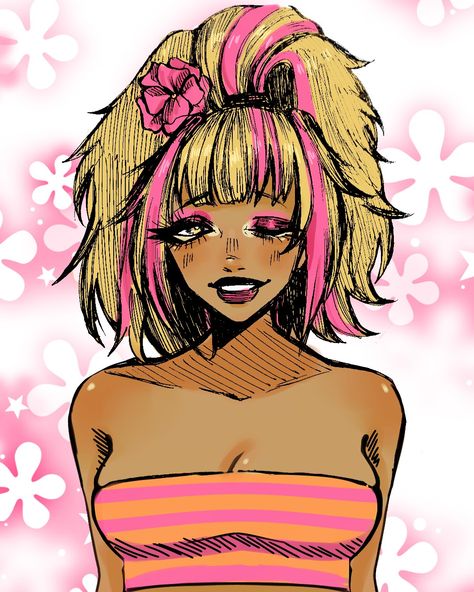 Beach gyaru Gyaru Art Style, Gyaru Girl Drawing, Gyaru Art Oc, Gyaru Character Design, Gyaru Fanart, Gyaru Stickers, Gyaru Drawing, Gyaru Oc, Anime Gyaru