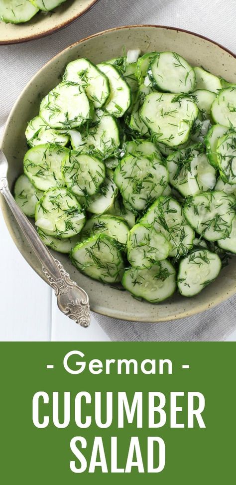 German Cucumber Salad, Salad Cucumber, Salad Keto, Cucumber Diet, Cucumber Recipes Salad, German Recipes, Cucumber Recipes, The Leftovers, Idee Pasto Sano