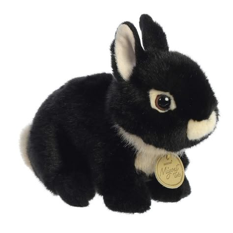 Discover the adorable Miyoni Netherland Dwarf Bunny Plush, where cuteness and conservation go hand in hand. This realistic black plush bunny, created with eco-friendly materials, is a part of Aurora's celebrated Miyoni collection. It features a rich, soft fur and an expression full of wonder, perfectly capturing the essence of the beloved Netherland Dwarf breed. Ideal for anyone who adores the quaint charm of tiny bunnies, this plush is sure to become a treasured companion in your collection or Lop Eared Bunny, Realistic Stuffed Animals, Easter Plush, Tiny Bunny, Bunny Plush, Cute Stuffed Animals, Cute Plush, Plush Animals, Black 7