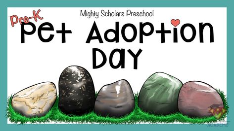 Pre-K Pet Adoption Day - Mighty Scholars Preschool Pet Rock Preschool, Pet Rock Adoption Certificate, Airport Classroom, Number Bond Activities, Pet Study, Classroom Pets, Pet Theme, Pet Rock, Play Pretend