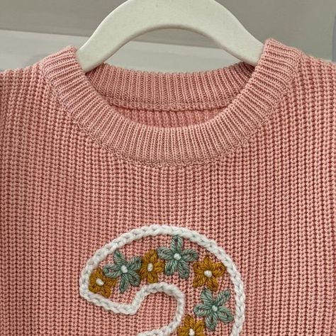 Bubs in Stitches Co. || Custom Embroidery Services on Instagram: "For a sweet soon-to-be 3 year old 💕🎂 #birthdayoutfit #birthday #embroiderersofinstagram #embroidery #embroideredsweater #giftideas #babyshowergift #birthdaygift #namesweater #numbersweater #personalized #shopsmall #smallbusiness" Birthday Embroidery, Sweater Embroidery, Embroidery Sweater, Embroidered Sweater, Custom Embroidery, Birthday Outfit, First Birthdays, First Birthday, Baby Shower Gifts