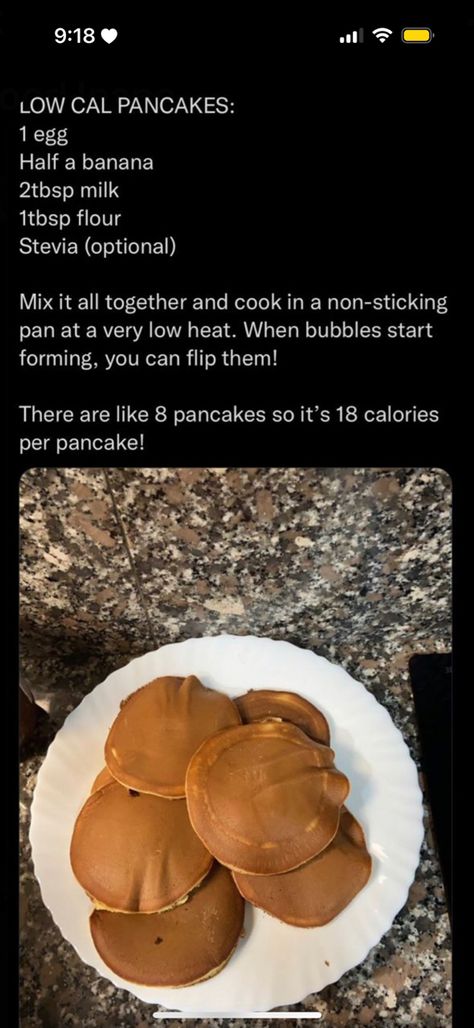 Low Cal Crepe Recipe, Healthy Pancake Topping Ideas, Eating Real Food, Low Calorie Recipes Ed, Low Cal Meals Under 300 Calories, Healthy Breakfast For One, Low Cal Breakfast Ideas, Low Cal Pancakes, Low Cal Food