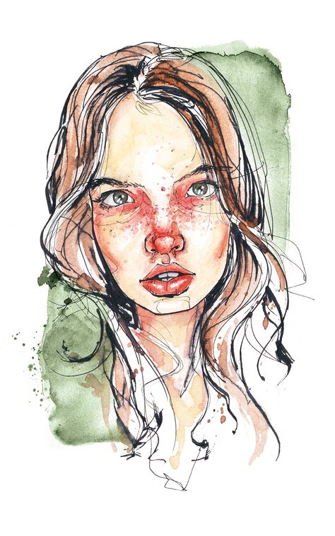 Dominic Beyeler, Watercolor Art Face, Watercolor Face, Watercolor Portrait Painting, 얼굴 드로잉, Watercolor Art Paintings, Face Illustration, Face Sketch, Drawing Faces