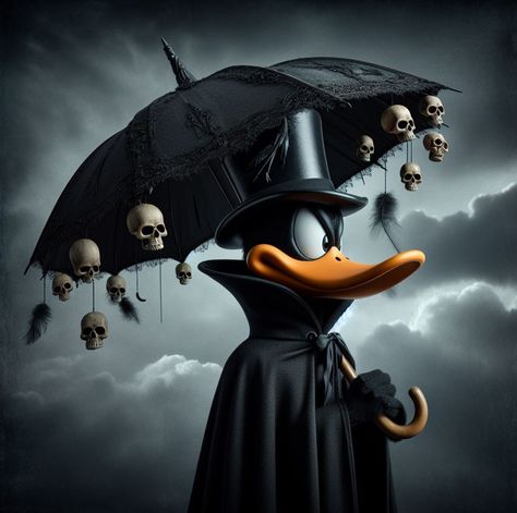 Gothic Duffy Duck #goth #gothic #gothicstyle #cartoon #cartoons #duffyduck #looneytunes #90s #90skid  #90kids #90sstyle #throwback #throwbackthursday #funny #memories #90sinspired #cartoonnetworkcosplay Looney Tunes Funny, Duffy Duck, Funny Memories, Dagobert Duck, Character Tattoos, Gothic Images, Disney Horror, Cartoon Character Tattoos, Halloween Disney