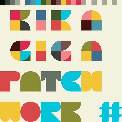 PATCHWORK APP TYPOGRAPHY -with a Drawing app- on Behance Patchwork Typography, Patchwork Drawing, Typography Composition, Inspiring Typography, Quiet Play, Cd Design, Milton Glaser, Type Inspiration, Typographic Art