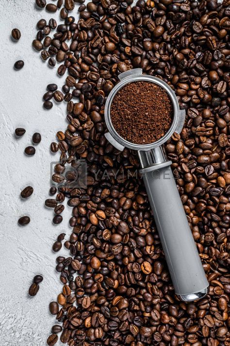 Ground Coffee, Yay Images, Coffee Grounds, Top View, Coffee Beans, Graphic Illustration, Espresso, White Background, Vector Illustration