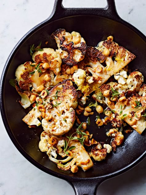 Cauliflower Steaks with Hazelnuts & Browned Butter Easter Side Dishes Recipes, Easter Side Dishes, Fancy Dinner Recipes, Steak Side Dishes, Cauliflower Steaks, Best Side Dishes, Fancy Dinner, Easter Brunch, Cauliflower Recipes