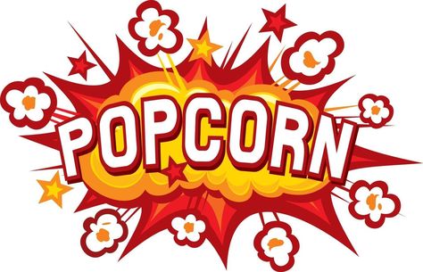 Popcorn Logo, Popcorn Art, Popcorn Design, Cinema Popcorn, Popcorn Cart, Comic Book Style, Free Art Prints, Vector Clipart, Paloma