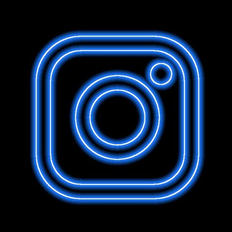 Neon Blue Instagram Icon, Neon Blue Icons For Apps, Blue Neon App Icons, Neon Blue Icons, Neon Blue App Icons, Iphone Red Wallpaper, Icon Iphone, Light Bulb Icon, Light App