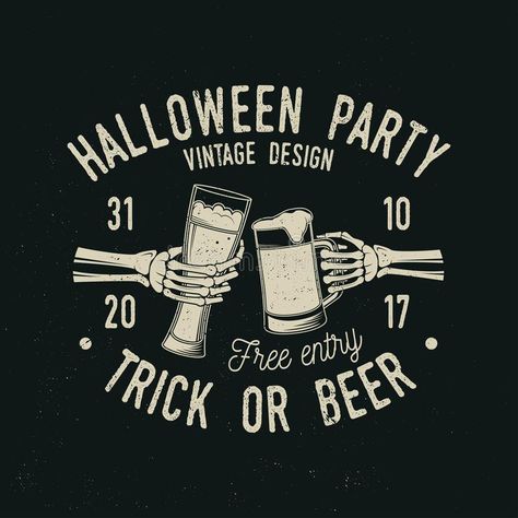 Halloween Beer, Halloween Is Coming, Halloween Retro, Trendy Logos, Rs 5, Beer Logo, Party Hacks, Halloween Skeleton, Skeleton Hands