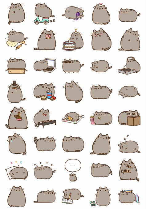 Cat Stickers Printable, Pusheen Stickers, Paper Cat, Pusheen Cute, Preppy Stickers, Cat Doodle, Pusheen Cat, Stickers Kawaii, Image Chat