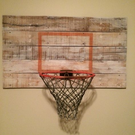 Indoor basketball hoop diy                                                                                                                                                     More Basketball Hoop In Bedroom, Diy Basketball Hoop, Boys Basketball Bedroom, Boys Room Diy, Diy Basketball, Basketball Bedroom, Indoor Basketball Hoop, Basketball Decorations, Basketball Room