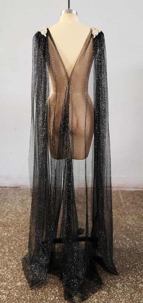 Beautiful Swiss Illusion Crystal Sparkle CAPE or CLOAK With - Etsy Starfall Ball, Silver Cape, Cloak Pattern, Edgy Bridal, Gomez And Morticia, Tulle Cape, Sparkly Wedding Dress, Cape Wedding Dress, Burlesque Costume