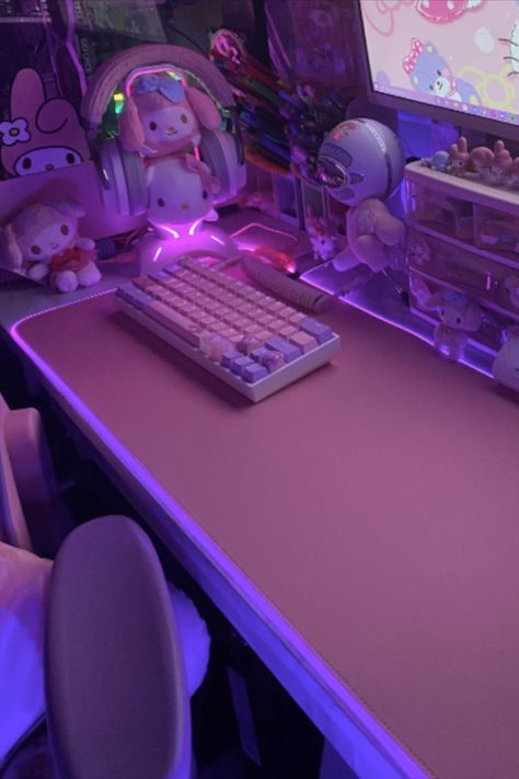 Pink And Black Gaming Setup, Pink Gaming Setup, Pink Mouse Pad, Dream Setup, Desk Setups, Gamer Room Decor, Gaming Setups, Gaming Desk Mat, Apple Technology