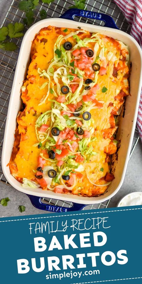 Oven Baked Burritos, Baked Burritos Beef, Oven Baked Burritos Ground Beef, Beef Burrito Bake, Burrito Bake Casserole, Burrito Bake Recipe, Baked Chicken Burritos, Baked Burrito Casserole, Ground Beef Burritos