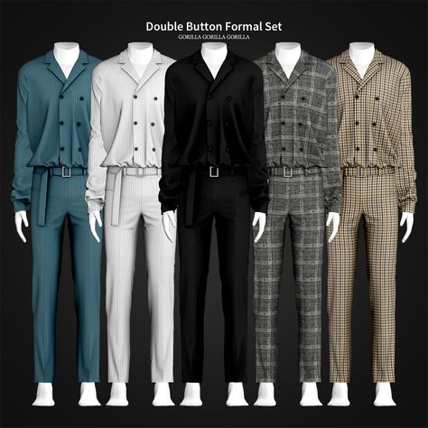 Double Button Formal Set | Gorilla Gorilla Gorilla on Patreon Sims Men Formal, Sims Cc Formal Male, Sims 4 Cc Male Clothing Formal, Sims 4 Mods Man Clothes, Ts4 Cc Clothing Male Formal, Sims 4 Male Full Body Outfit, Sims 4 Male Clothes Formal, Sims 4 Tops Male, Sims 4 Mens Formal Cc