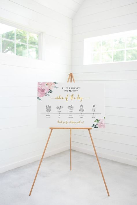 Wedding Itinerary Sign, Wedding Checklist Template, Order Of Events Sign, Vineyard Wedding Invitations, Order Of Events, Bohemian Wedding Invitations, Creative Wedding Invitations, Wedding Itinerary, Event Planning Tips