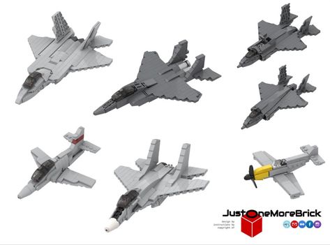 Lego Jet Fighter, Legos Cars, Lego Cars Instructions, Lego Airplane, Lego Aircraft, Lego Room Decor, Lego Plane, Lego Army, Lego Micro