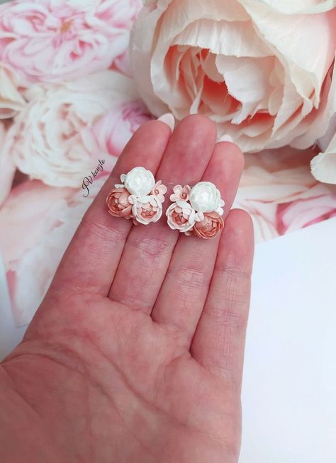 Clay Keychain, Polymer Clay Flower Jewelry, Handmade Clay Jewelry, Dragon Earrings, Polymer Earrings, Polymer Clay Jewelry Diy, Earrings Rose Gold, Clay Jewelry Diy, Earrings Inspiration