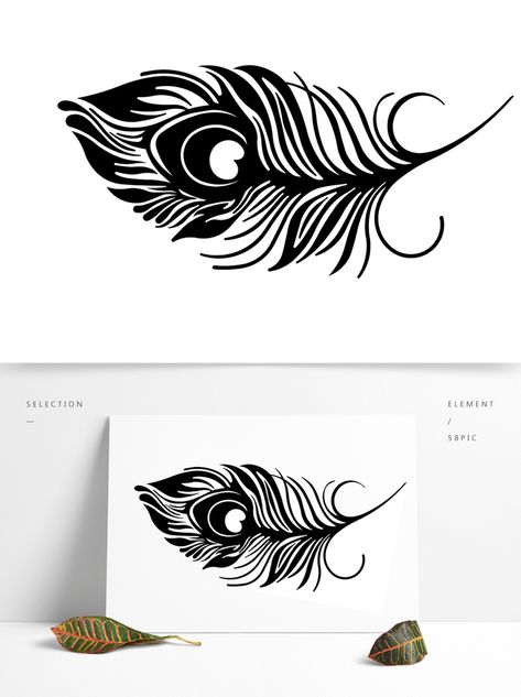 Black And White Peacock Feather Silhouette#pikbest# Peacock Feather Silhouette, Black Peacock Feather, Peacock Feather Clipart, Peacock Feather Stencil, Peacock Feather Vector, Feather Silhouette, Paint Shirt, Black And White Png, Peacock Feather Design