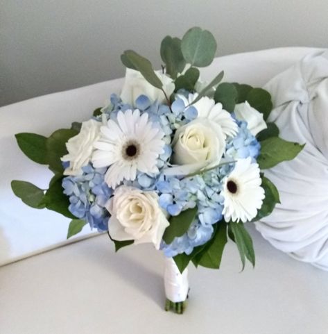 Daisy Bridal Bouquet Blue, Gerbera Wedding Bouquet, Blue Hydrangea Wedding Bouquet, Blue Gerbera Daisy, Gerbera Bridal Bouquet, Daisy Bridal Bouquet, Gerbera Wedding, Gerbera Daisy Wedding, Gerbera Daisy Bouquet