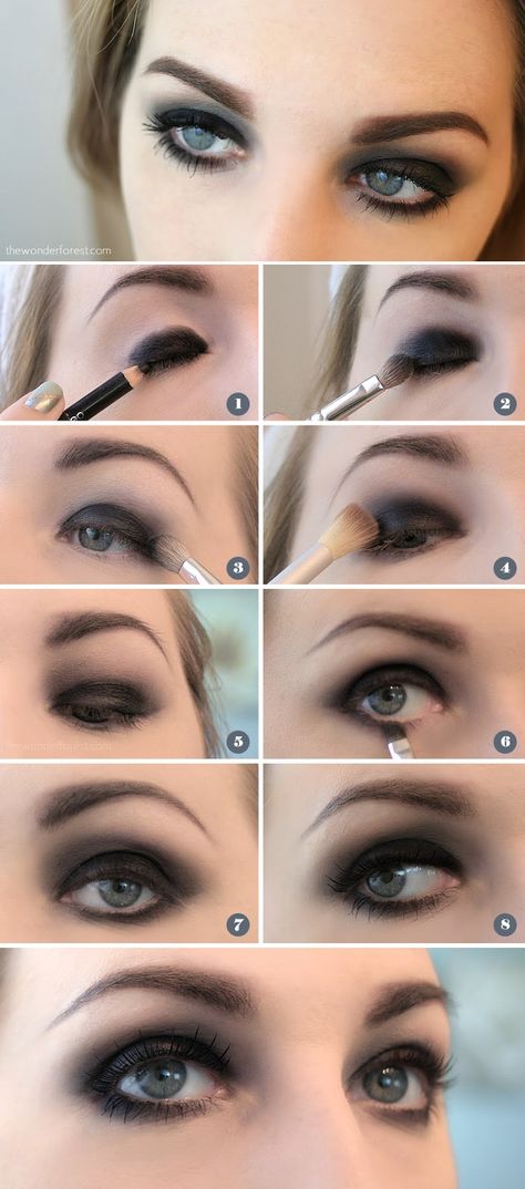 I plan to use this eye makeup technique for my pirate costume. Excellent descriptions for each step. Trucco Smokey Eye, Pirate Makeup, Teknik Makeup, 1920s Makeup, Dramatic Smokey Eye, Dark Smokey Eye, Drag Make-up, Dark Eye Makeup, Black Smokey Eye