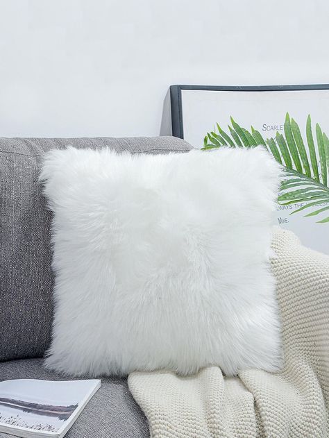 White Fluffy Pillows Living Room, Super Fluffy Pillows, Fluffy Grey Pillows, White Throw Pillows Bedroom, Fluffy White Pillow, Cute White Pillows, Aesthetic Bed Pillows, Cute Decorative Pillows, Fluffy Pillows Bedroom