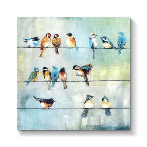 Artwork For Kids, Art Mini Toile, Animal Canvas Paintings, Bird Paintings On Canvas, Picture Canvas, Bird Canvas, Wall Art Colorful, Art Painting Gallery, Bird Artwork