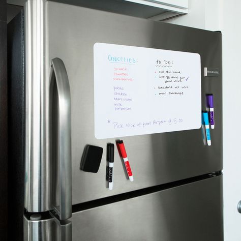 AmazonSmile : Magnetic Dry Erase Whiteboard Sheet For Kitchen Fridge: with Stain Resistant Technology - Two Sizes - Includes 4 Markers and Big Eraser with Magnets - Refrigerator White Board Organizer and Planner : Office Products Whiteboard Organization, Magnetic Dry Erase Board, Planner Board, Kitchen Fridge, Kitchen Fridges, Dry Erase Calendar, Diy Calendar, Best Amazon Products, Magnetic White Board