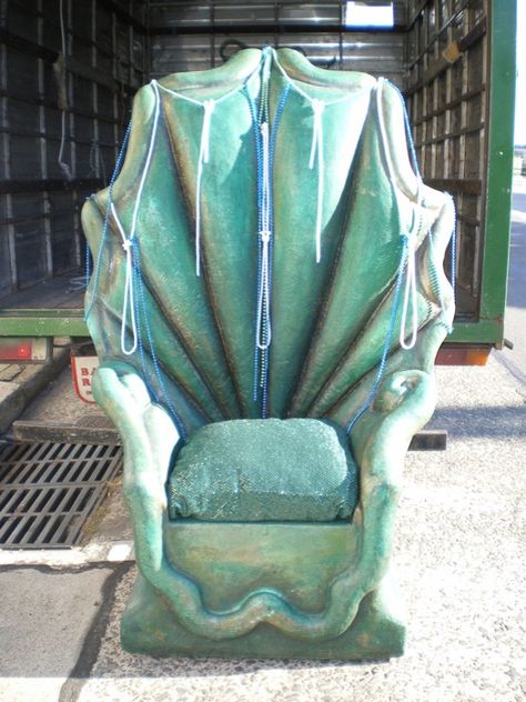 Mermaid Throne - Ace Props and Events King Triton's Throne, King Triton Throne, Ursulas Lair, Mermaid Throne, Mermaid Props, The Little Mermaid Musical, Mermaid Cave, Sea Costume, Under The Sea Decorations