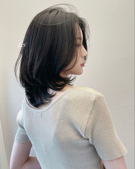 Short Hair Asian Layers, Layered Bob Hairstyles Korean, Asian Short Hair Long Face, Short Hair Korean Style Layer, Korean Haircut Short, Shaggy Layer, Middle Length Haircut, Getting A Haircut, Korean Short Hair